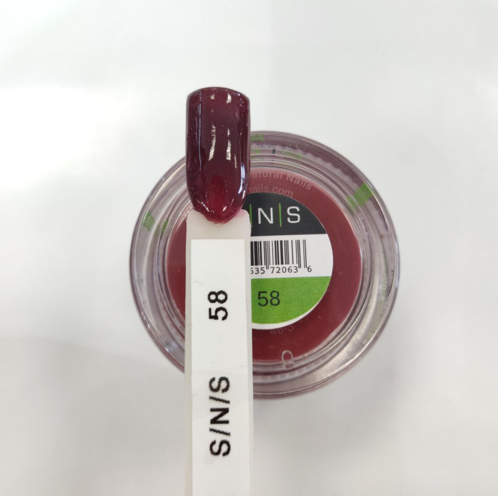 SNS Nails # 58 Bordeaux Wine 28g (1oz) | Gelous Dipping Powder